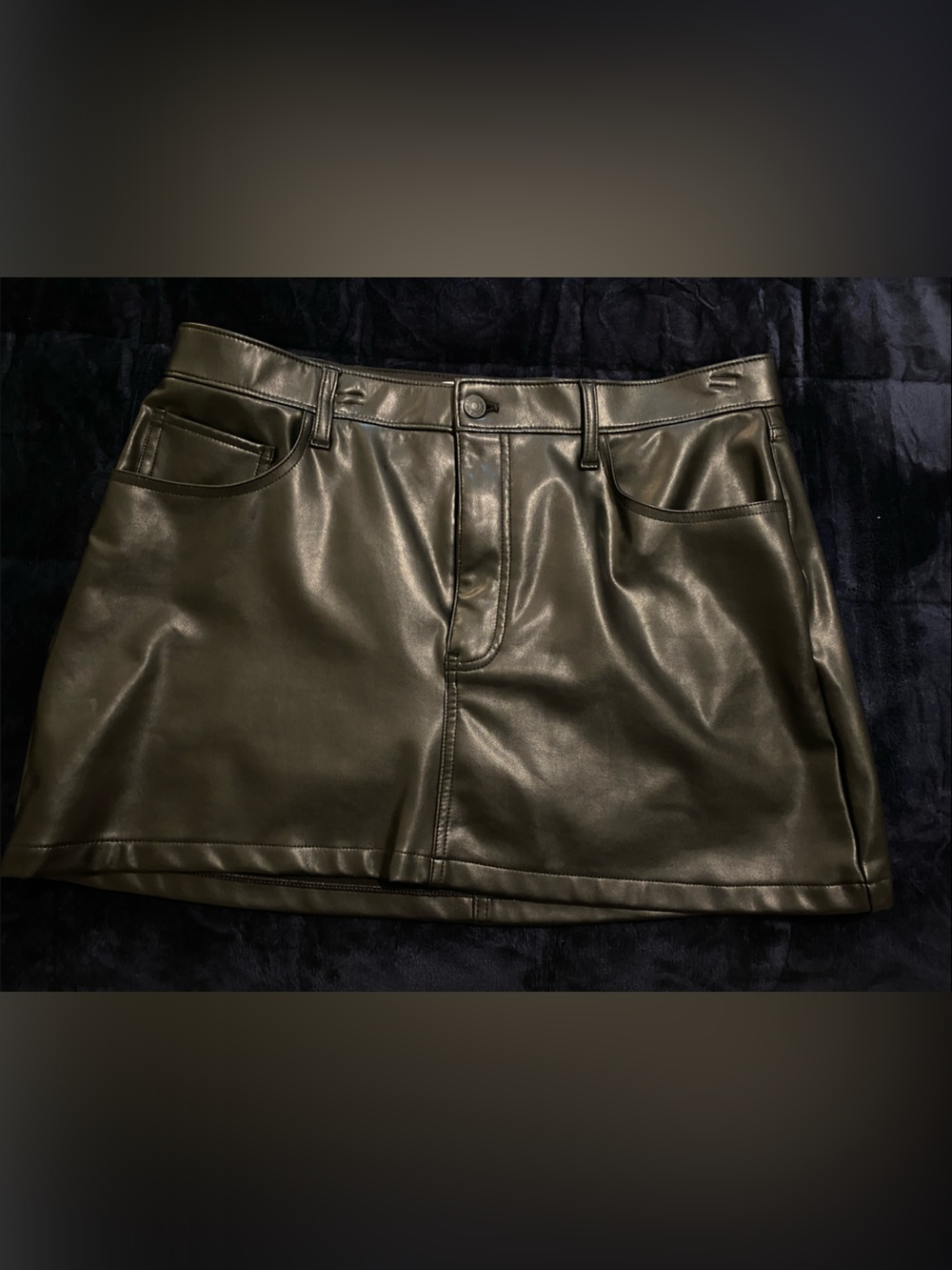 Abercrombie & Fitch Black Faux Leather Mini Skirt